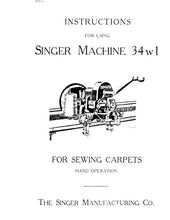 Load image into Gallery viewer, SINGER 34W1 INSTRUCTIONS ENGLISH SEWING MACHINE
