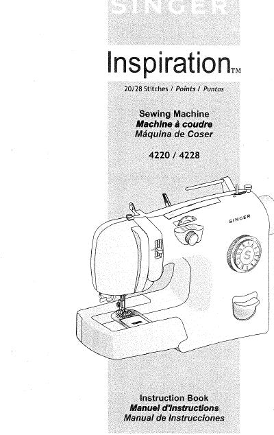 SINGER 4220 4228 INSTRUCTION MANUAL ENGLISH FRANCAIS ESPANOL SEWING MACHINE