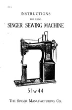 Load image into Gallery viewer, SINGER 51W44 INSTRUCTIONS ENGLISH SEWING MACHINE
