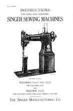 Load image into Gallery viewer, SINGER 51W51 51W52 51W53 INSTRUCTIONS FOR USING AND ADJUSTING ENGLISH SEWING MACHINES
