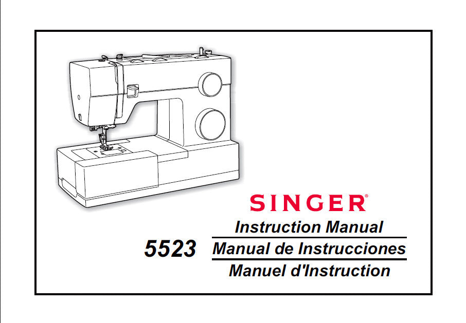 SINGER 5523 SCHOLASTIC INSTRUCTION MANUAL ENGLISH ESPANOL FRANCAIS SEWING MACHINE