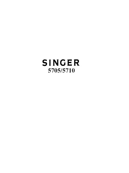 SINGER 5705 5710 PARTS LIST ENGLISH SEWING MACHINE