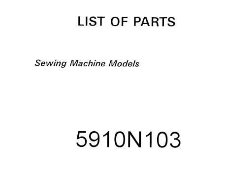 SINGER 5910N103 LIST OF PARTS ENGLISH SEWING MACHINE