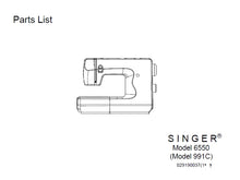 Load image into Gallery viewer, SINGER 6550 991C PARTS LIST ENGLISH SEWING MACHINE
