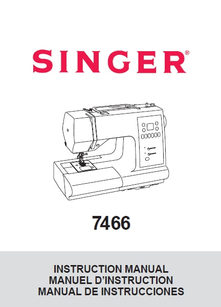 SINGER 7466 INSTRUCTION MANUAL MANUEL D'INSTRUCTION MANUAL DE INSTRUCCIONES ENGLISH FRANCAIS ESPANOL SEWING MACHINE MACHINE A COUDRE MAQUINA DE COSER