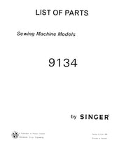 Load image into Gallery viewer, SINGER 9134 LIST OF PARTS ENGLISH SEWING MACHINE
