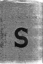 Load image into Gallery viewer, SINGER 96-3 INSTRUCTIONS ENGLISH SEWING MACHINE
