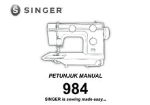 Load image into Gallery viewer, SINGER 984 PETUNJUK MANUAL INDONESIAN SEWING MACHINE
