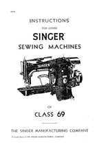 Load image into Gallery viewer, SINGER CLASS 69 INSTRUCTIONS ENGLISH SEWING MACHINE
