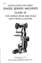 Load image into Gallery viewer, SINGER CLASS 97 INSTRUCTIONS ENGLISH SEWING MACHINES
