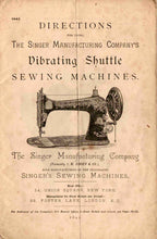 Load image into Gallery viewer, SINGER VIBRATING SHUTTLE INSTRUCTIONS BOOK IN ENGLISH SEWING MACHINE
