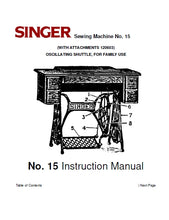 Load image into Gallery viewer, SINGER 15 WITH ATTACHMENTS 120603 INSTRUCTION MANUAL ENGLISH SEWING MACHINE
