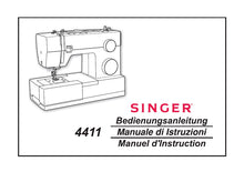 Load image into Gallery viewer, SINGER 4411 BEDIENUNGSANLEITUNG MANUALE DI ISTRUZIONI MANUEL D&#39;INSTRUCTION DE ITAL FRANC NAHMASCHINE MACCHINA DA CUCIRE MACHINE A COUDRE
