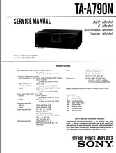 Load image into Gallery viewer, SONY TA-A790N SERVICE MANUAL BOOK ENGLISH STEREO POWER AMPLIFIER
