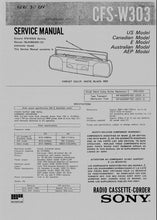 Load image into Gallery viewer, SONY CFS-904L SERVICE MANUAL BOOK IN ENGLISH RADIO CASSETTE CORDER
