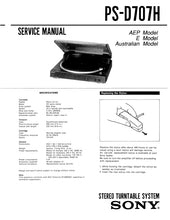 Load image into Gallery viewer, SONY PS-D707H SERVICE MANUAL IN ENGLISH STEREO TURNTABLE SYSTEM
