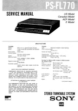 Load image into Gallery viewer, SONY PS-FL770 SERVICE MANUAL IN ENGLISH STEREO TURNTABLE SYSTEM
