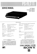 Load image into Gallery viewer, SONY PS-FL7II SERVICE MANUAL IN ENGLISH STEREO TURNTABLE SYSTEM
