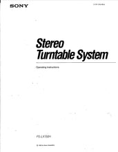 Load image into Gallery viewer, SONY PS-LX150H OPERATING INSTRUCTIONS ENGLISH STEREO TURNTABLE SYSTEM
