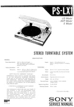 Load image into Gallery viewer, SONY PS-LX1 SERVICE MANUAL BOOK IN ENGLISH STEREO TURNTABLE SYSTEM
