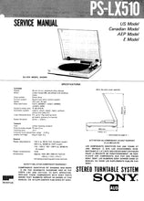 Load image into Gallery viewer, SONY PS-LX510 SERVICE MANUAL BOOK IN ENGLISH STEREO TURNTABLE SYSTEM
