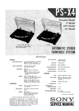 Load image into Gallery viewer, SONY PS-X4 SERVICE MANUAL IN ENGLISH AUTOMATIC STEREO TURNTABLE SYSTEM
