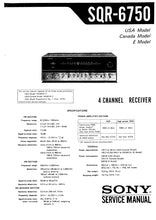 Load image into Gallery viewer, SONY SQR-6750 SERVICE MANUAL IN ENGLISH 4 CHANNEL RECEIVER
