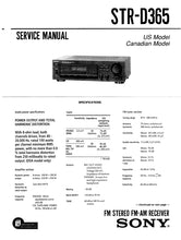 Load image into Gallery viewer, SONY STR-D365 SERVICE MANUAL IN ENGLISH FM STEREO FM AM RECEIVER
