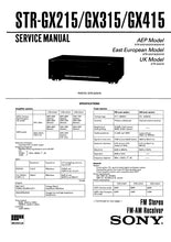 Load image into Gallery viewer, SONY STR-GX215 STR-GX315 STR-GX415 SERVICE MANUAL IN ENGLISH FM STEREO FM AM RECEIVER
