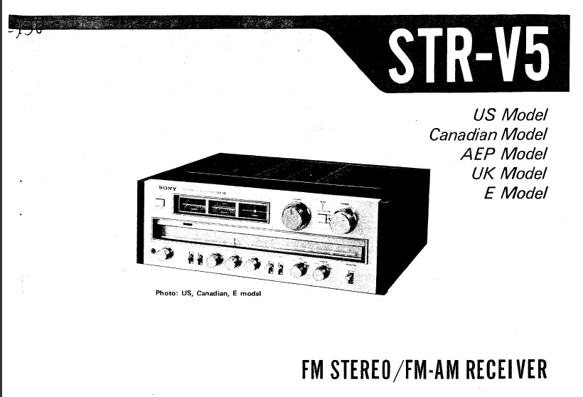 SONY STR-V5 SERVICE MANUAL IN ENGLISH FM STEREO FM AM RECEIVER