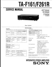 Load image into Gallery viewer, SONY TA-F161 TA-F261R SERVICE MANUAL ENGLISH INTEGRATED STEREO AMPLIFIER
