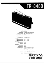 Load image into Gallery viewer, SONY TR-8460 SERVICE MANUAL IN ENGLISH RADIO RECEIVER
