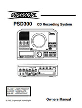 Load image into Gallery viewer, SUPERSCOPE PSD300 OWNERS MANUAL CD RECORDING SYSTEM
