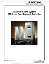Load image into Gallery viewer, BOSE 502A 502B 502C PANARAY SOUND SYSTEM ARRAY BASS BOX AND CONTROLLER 2005 SERVICE MANUAL 67 PAGES ENG
