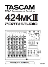 Load image into Gallery viewer, TASCAM 424MKIII OWNER'S MANUAL IN ENGLISH PORTASTUDIO
