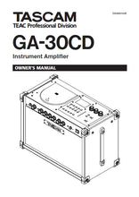 Load image into Gallery viewer, TASCAM GA-30CD OWNER'S MANUAL IN ENGLISH INSTRUMENT AMPLIFIER
