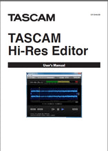 Load image into Gallery viewer, TASCAM HI-RES EDITOR USERS MANUAL IN ENGLISH
