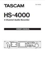 Load image into Gallery viewer, TASCAM HS-4000 OWNER'S MANUAL IN ENGLISH 4 CHANNEL AUDIO RECORDER
