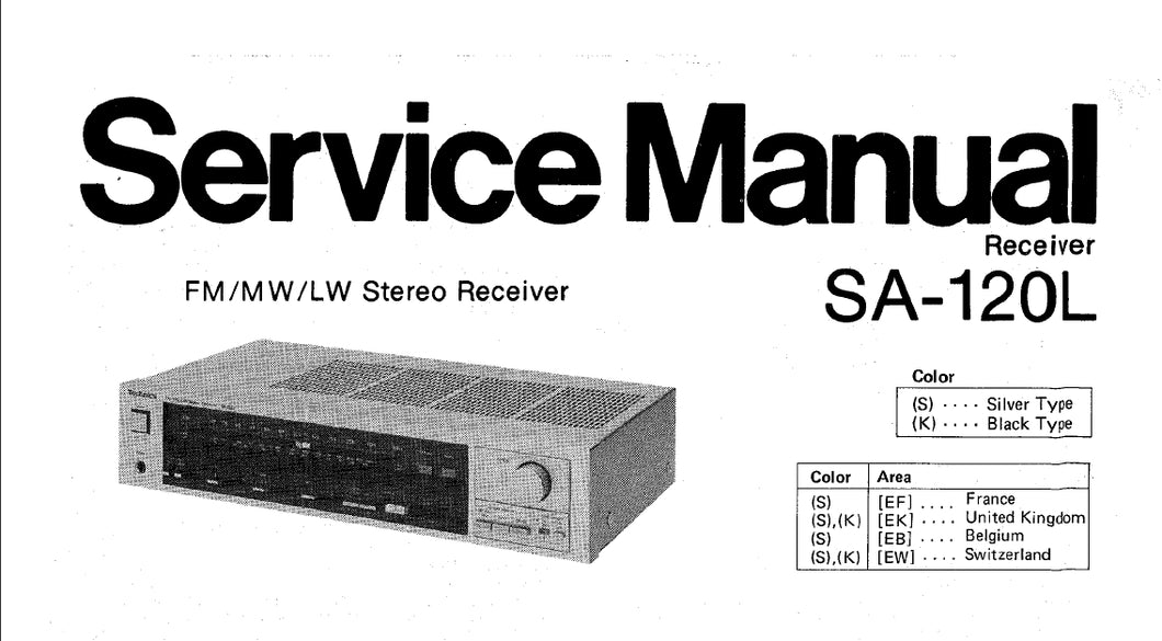 TECHNICS SA-120L SERVICE MANUAL IN ENGLISH FM MW LW STEREO RECEIVER