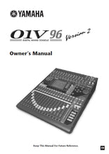 Load image into Gallery viewer, YAMAHA 01V96 VERSION 2 OWNERS MANUAL 2006-2010 ENGLISH DIGITAL MIXING CONSOLE
