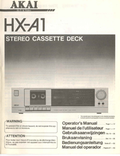 Load image into Gallery viewer, AKAI HX-A1 OPERATOR&#39;S MANUAL BOOK IN ENGLISH STEREO CASSETE DECK
