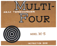 Load image into Gallery viewer, AKAI M-5 INSTRUCTION BOOK IN ENGLISH MULTI FOUR 4 TRACK STEREO TERECORDER
