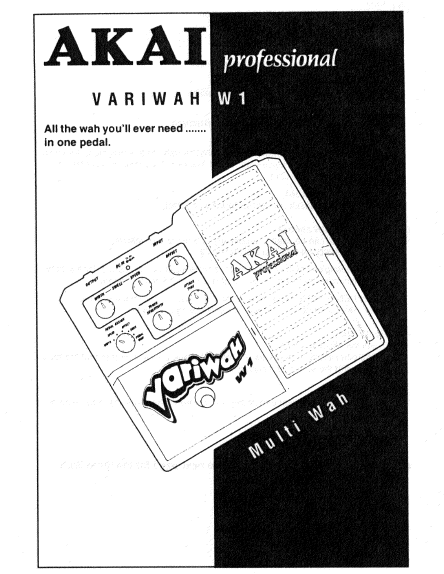 AKAI VARIWAH W1 OPERATOR'S MANUAL BOOK IN ENGLISH MULTIWAH