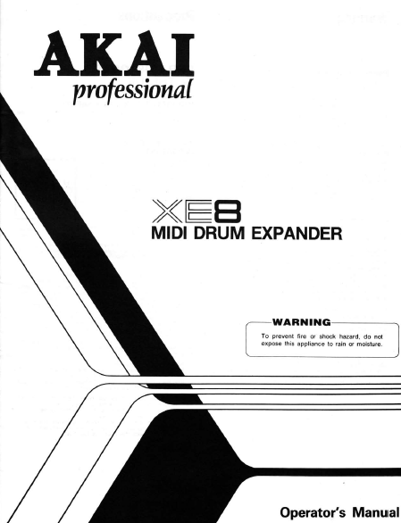 AKAI XE8 OPERATOR'S MANUAL BOOK IN ENGLISH MIDI DRUM EXPANDER