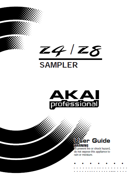 AKAI Z4 Z8 USER GUIDE BOOK IN ENGLISH SAMPLER