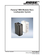 Load image into Gallery viewer, BOSE PANARAY MB4 SERVICE MANUAL BOOK IN ENGLISHMODULAR BASS LOUDSPEAKER SYSTEM
