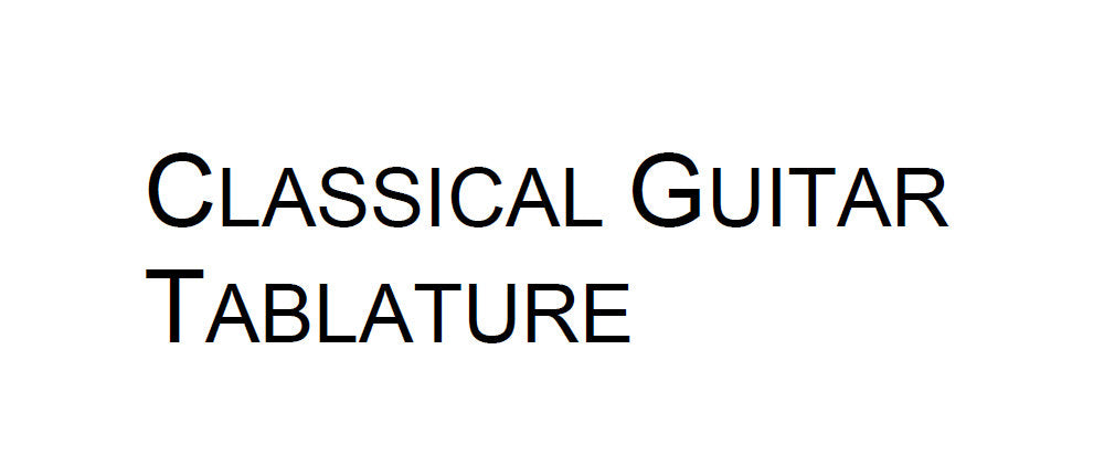 CLASSICAL GUITAR TABLATURE BOOK IN ENGLISH