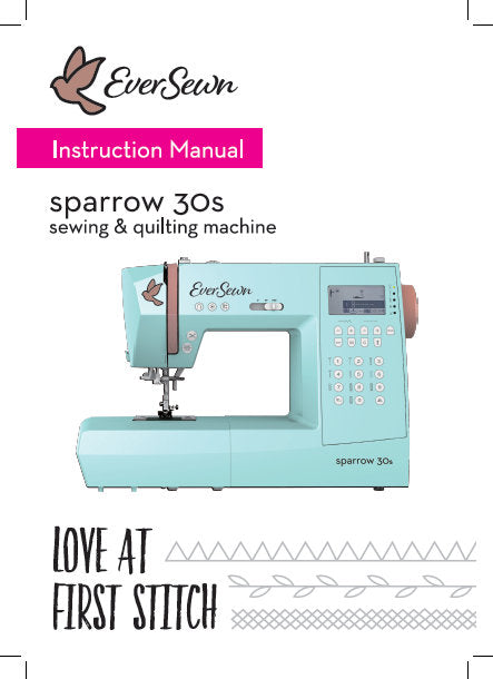 EVERSEWN SPARROW 30S INSTRUCTION MANUAL BOOK IN ENGLISH SEWING MACHINE