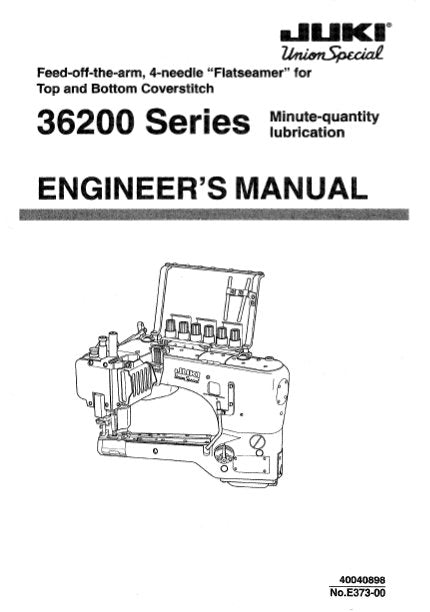 JUKI 36200 SERIES ENGINEERS MANUAL BOOK IN ENGLISH SEWING MACHINE