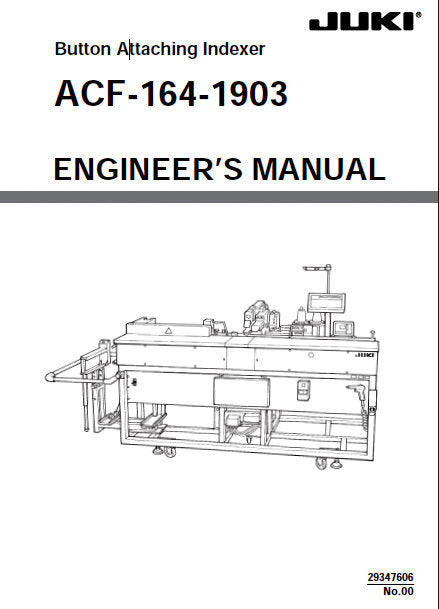 JUKI ACF-164-1903 ENGINEERS MANUAL BOOK IN ENGLISH SEWING MACHINE